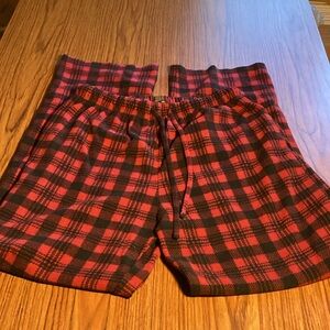 Club Room Red and Black Plaid Fleece Pants